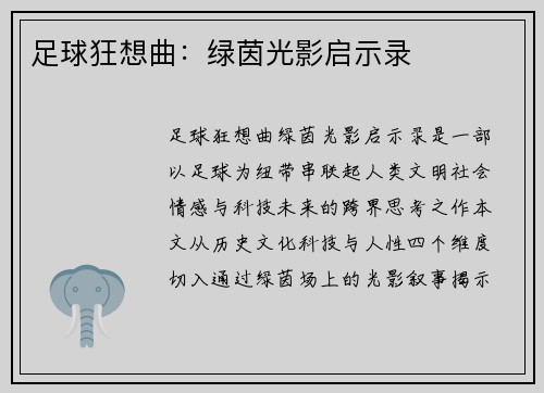 足球狂想曲：绿茵光影启示录